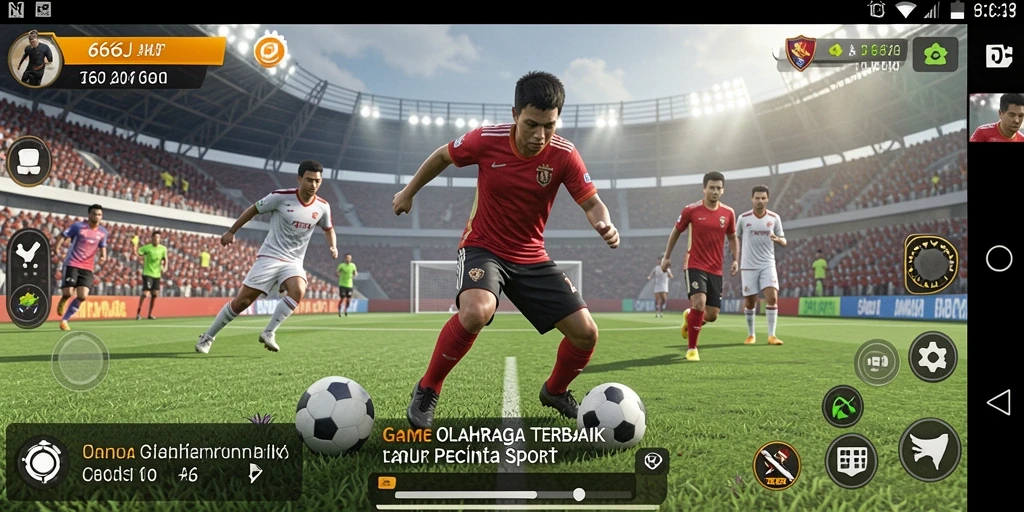 Tampilan menarik dari gameplay olahraga yang mendebarkan.