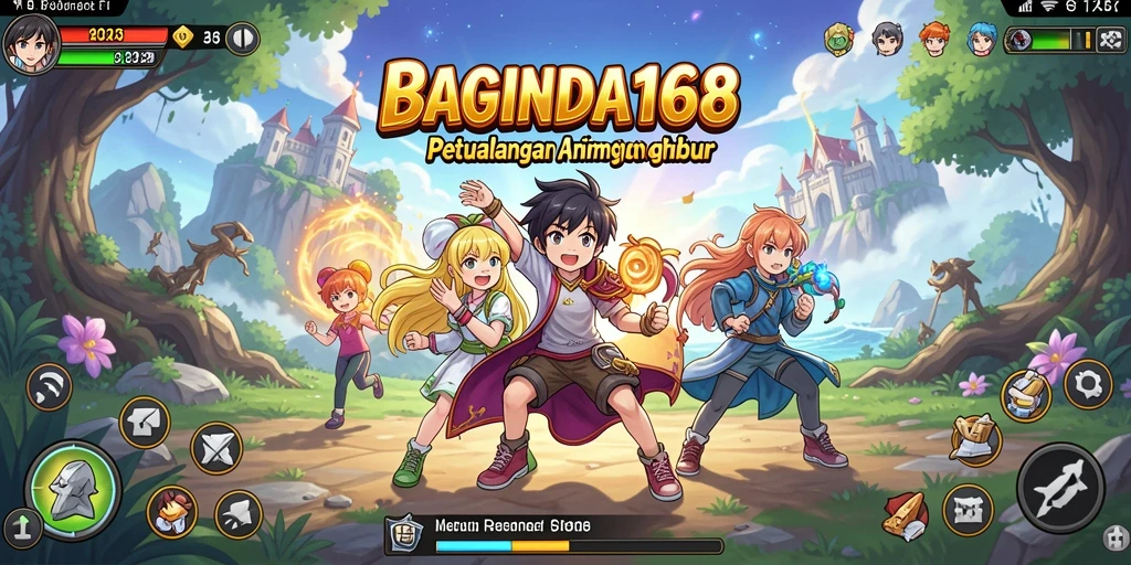 Tampilan gameplay seru dalam dunia anime.