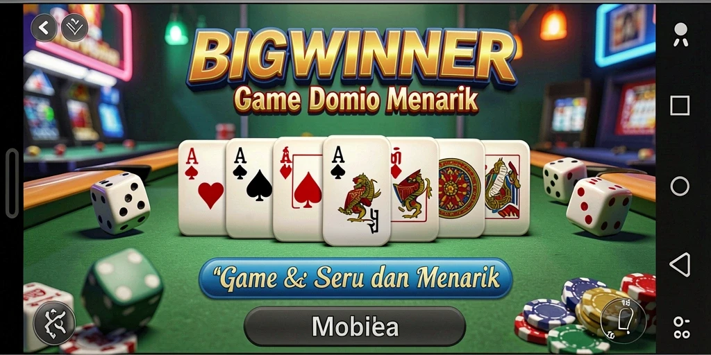 Tampilan gameplay <strong>BIGWINNER</strong> yang menarik dengan berbagai mode permainan Domino.