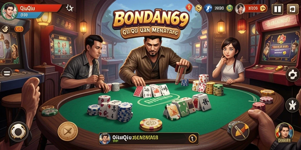 Tampilan gameplay QiuQiu yang menegangkan dan menarik.