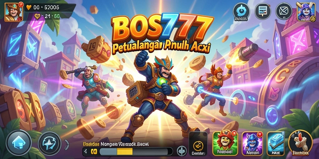Tangkapan layar gameplay BOS777 yang menampilkan aksi seru pada level tantangan.