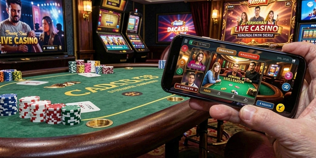 Screenshot gameplay Live Casino yang mendebarkan dan interaktif.