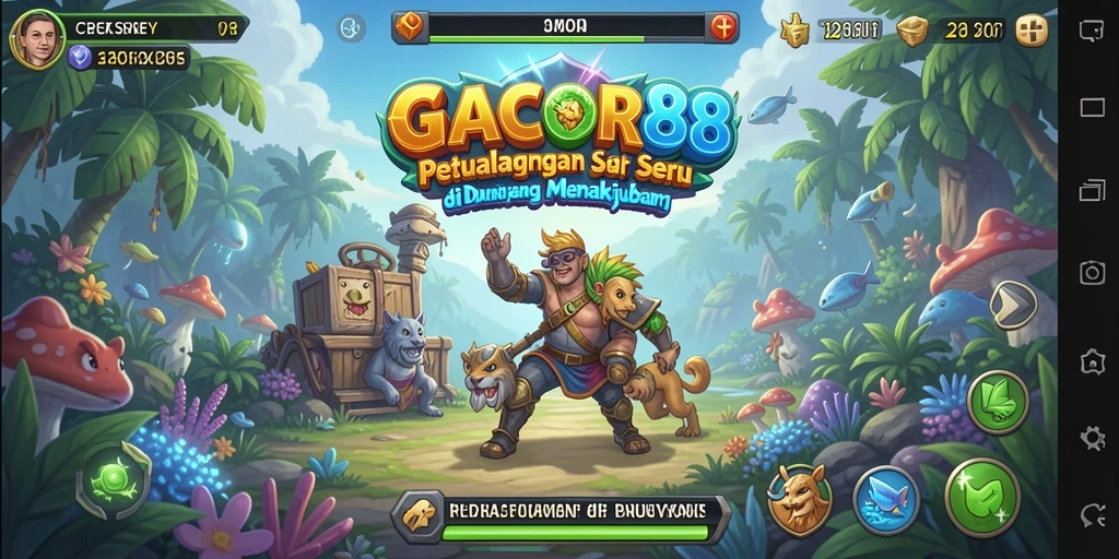 Tampilan gameplay menakjubkan di dunia petualangan GACOR88.