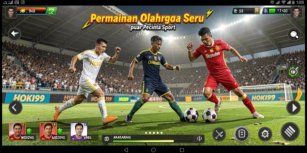 Tampilan gameplay HOKI99 yang memukau dan penuh aksi olahraga.