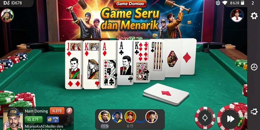 Screenshot gameplay seru dari permainan Domino ID678.