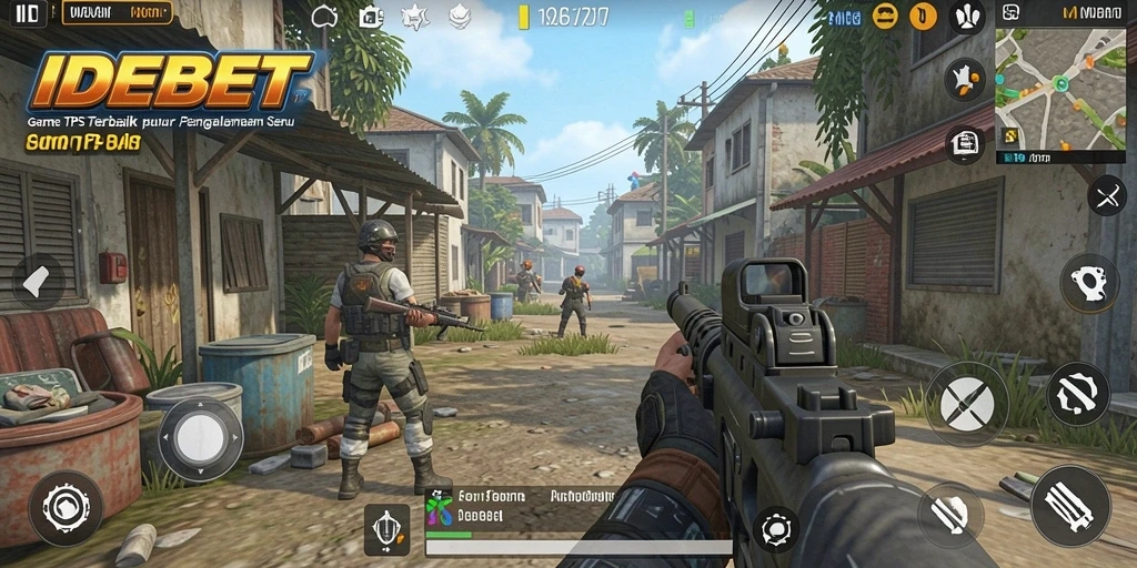 Tampilan gameplay seru dalam pertempuran TPS yang intens.