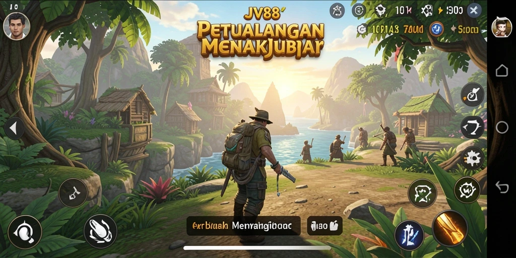 Tangkapan layar JV88 menunjukkan petualangan eksplorasi dunia terbuka yang luas.