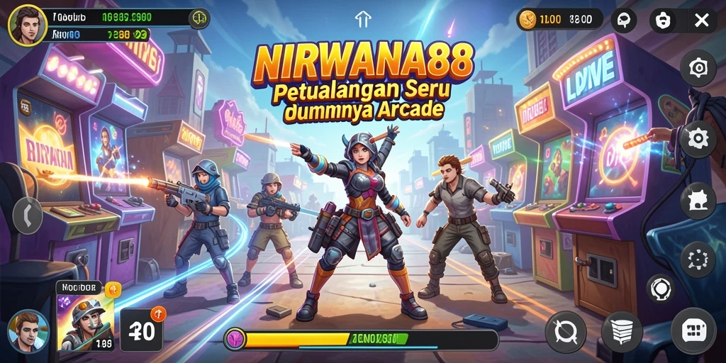 Screenshot gameplay NIRWANA88 menampilkan aksi seru dalam level Arcade.