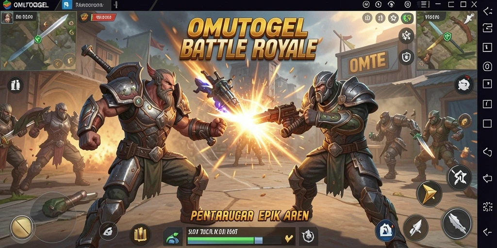Screenshot menampilkan aksi seru dalam game Battle Royale OMUTOGEL.