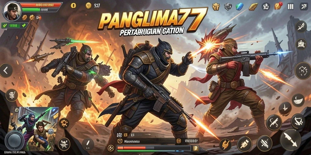 Tangkapan layar gameplay PANGLIMA77 yang mendebarkan dan penuh aksi.
