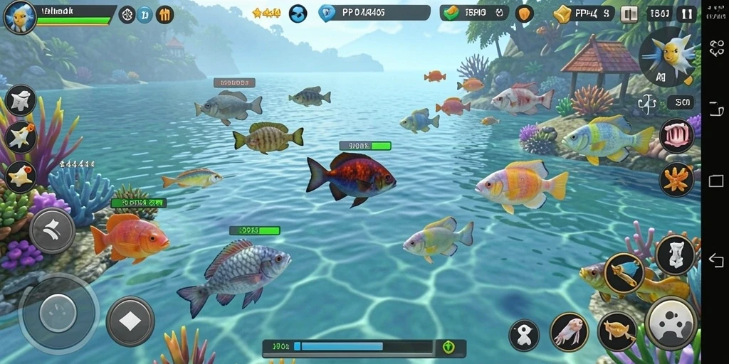 Tampilan vivid dari gameplay Tembak Ikan di PP444.
