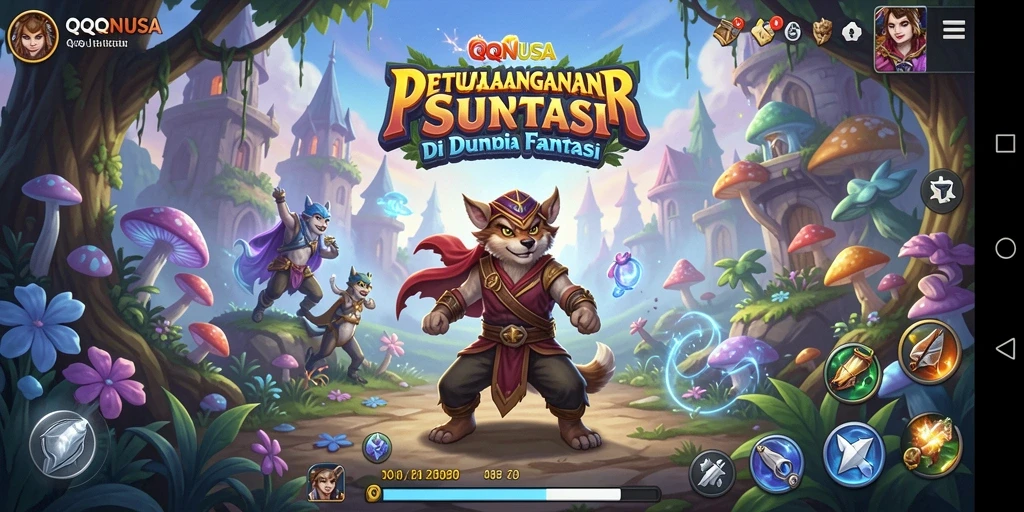 Tampilan seru gameplay petualangan QQNUSA yang menakjubkan.