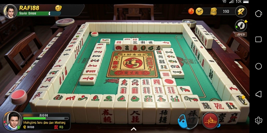 Screenshot gameplay RAFI88 menampilkan kepingan Mahjong yang menarik.