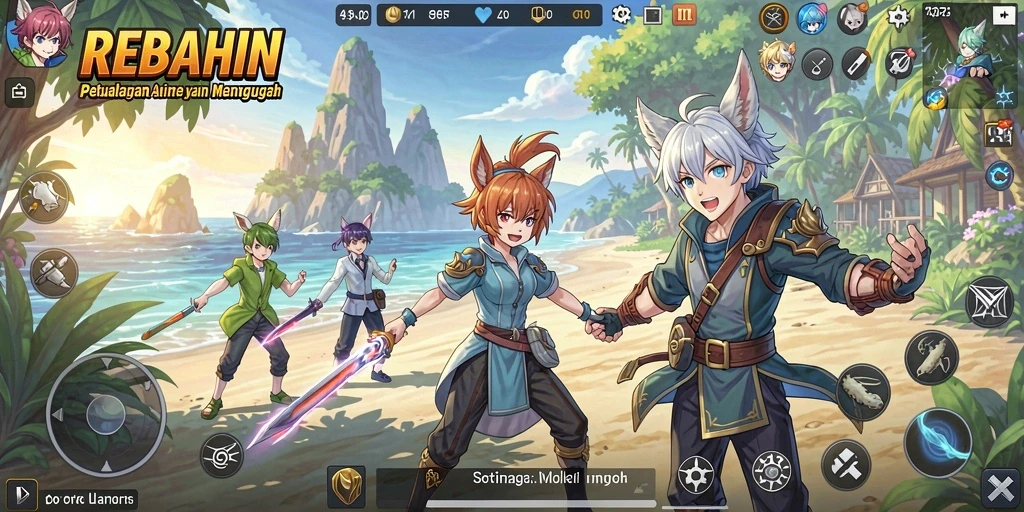 Tampilan penuh warna dari gameplay REBAHIN yang seru.