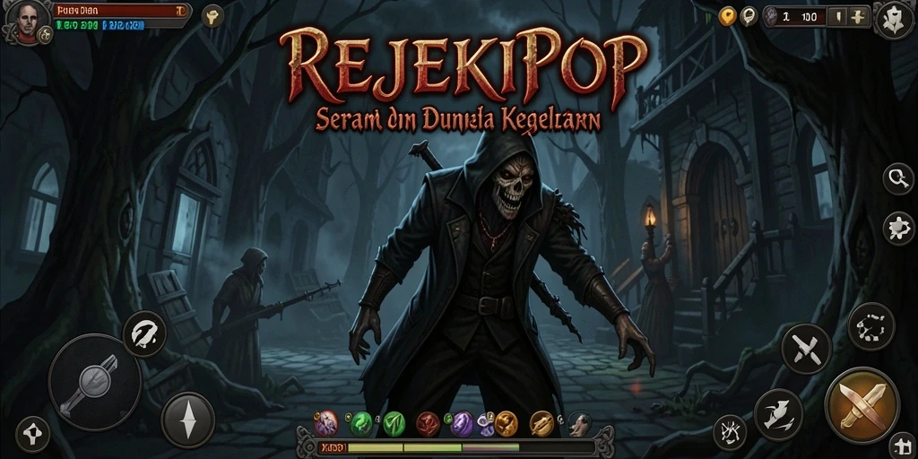 Tangkapan layar gameplay menampilkan suasana menyeramkan dan karakter menakutkan.