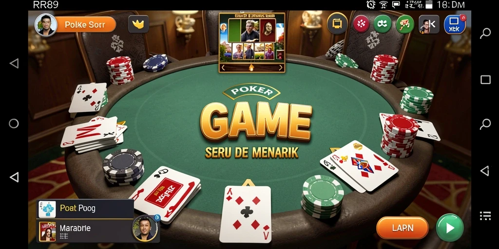 Tampilan gameplay Poker yang seru dan kompetitif di RR89.