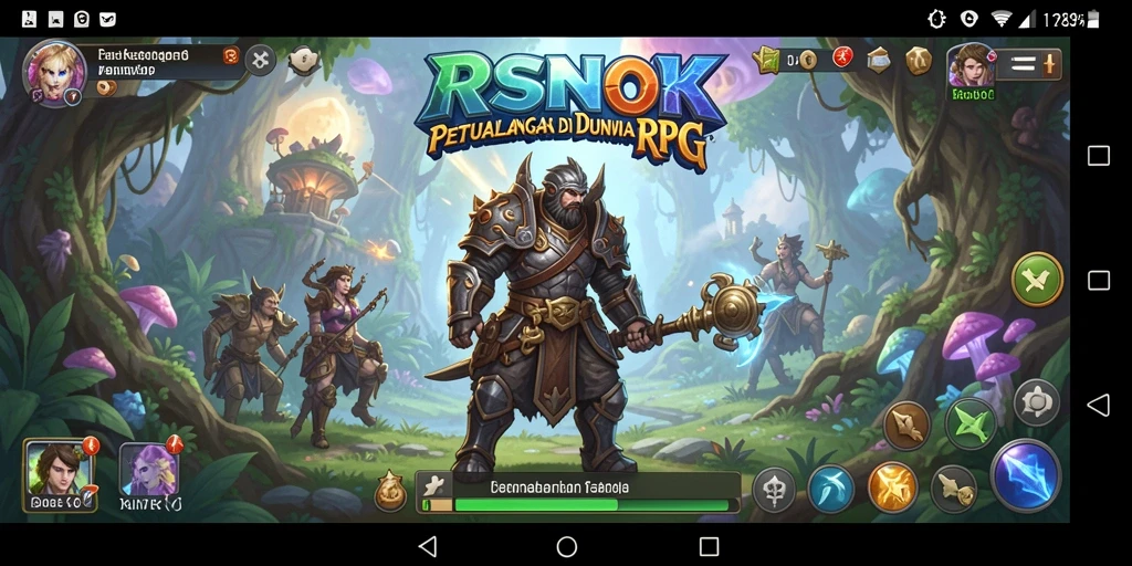 Tampilan interaktif dari petualangan RPG yang mendebarkan.