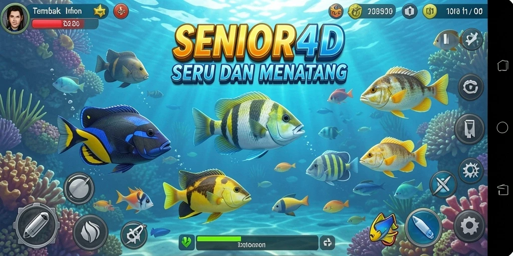 Gameplay mendalami dunia Tembak Ikan yang penuh warna.