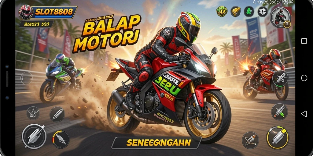 Gameplay seru balap motor di SLOT8808.
