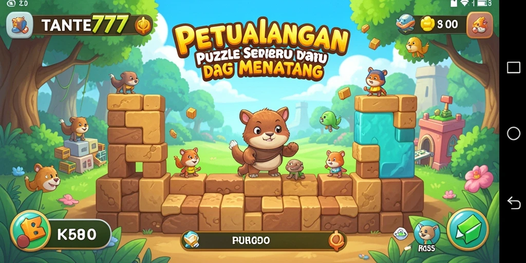 Screenshot gameplay TANTE777 menampilkan tantangan puzzle yang seru.