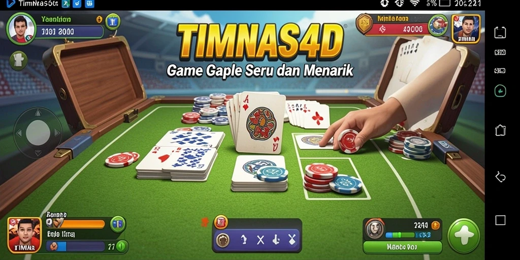 Tampilan gameplay Gaple yang seru dan interaktif di TIMNAS4D.
