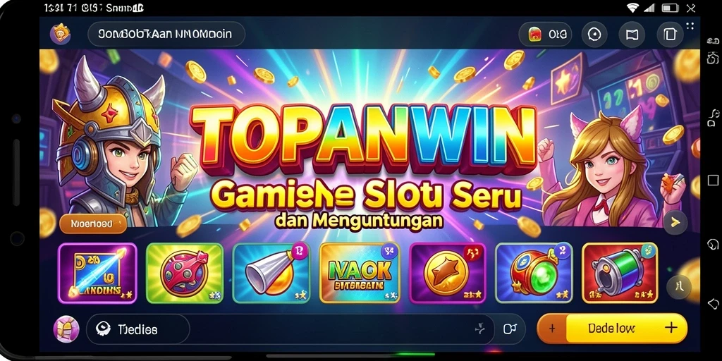 Tampilan gameplay seru di TOPANWIN saat memutar gulungan slot.