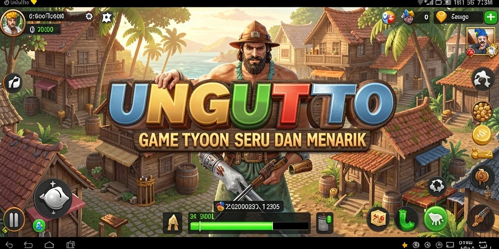 Gameplay UNGUTOTO yang menampilkan pengelolaan bisnis yang seru.