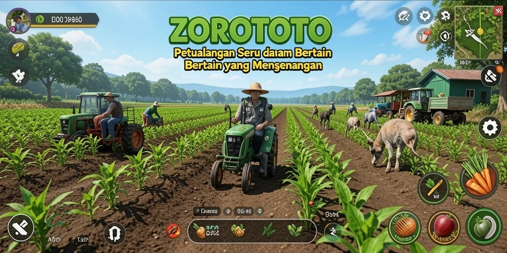 Tampilan gameplay seru di dunia pertanian ZOROTOTO.